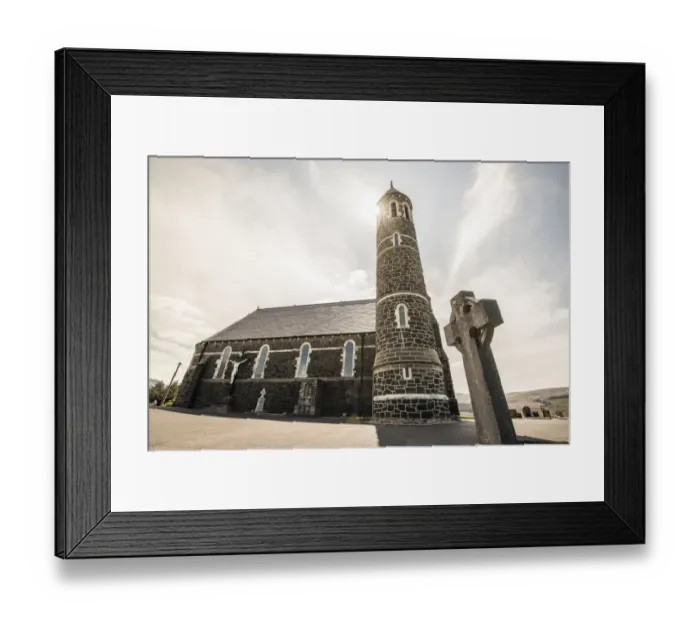Framed Print : Dunlewy (Dunlewey), County Donegal, Ulster region, Ireland, Europe. Old church and High Cross Framed Print : Dunlewy (Dunlewey), County Donegal, Ulster region, Ireland, Europe. Old church and High Cross