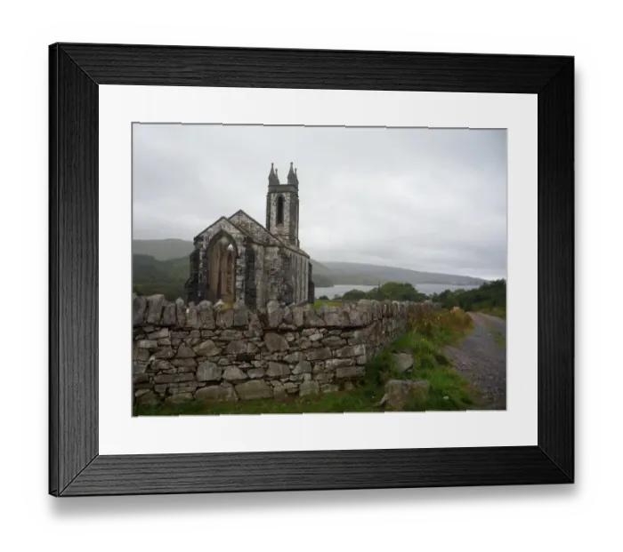 Framed Print : Old ruined church of Dunlewey Framed Print : Old ruined church of Dunlewey