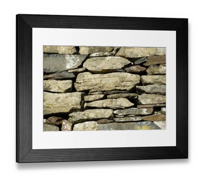 Framed Print : Wall of the historic early christian Saint Columcille abbey, constructed from piled up stones, Co Donegal Ireland Framed Print : Wall of the historic early christian Saint Columcille abbey, constructed from piled up stones, Co Donegal Ireland