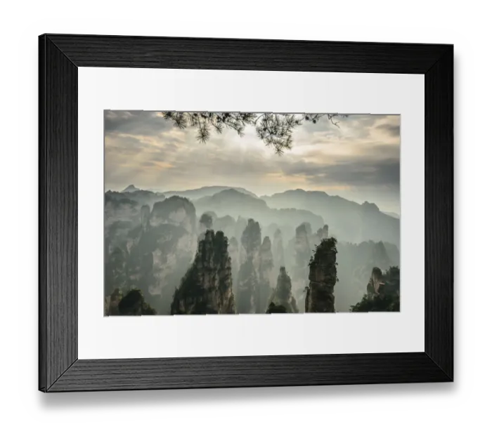 Framed Print : Zhangjiajie Lightrays Framed Print : Zhangjiajie Lightrays