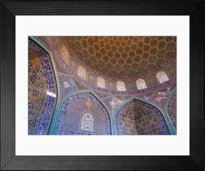 Framed Print : Sheikh Lotfollah mosque decorated interior, Isfahan, Iran Framed Print : Sheikh Lotfollah mosque decorated interior, Isfahan, Iran
