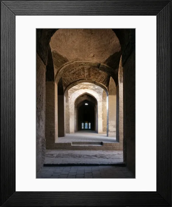 Framed Print : Vaulted gallery of Friday mosque, Isfahan, Iran Framed Print : Vaulted gallery of Friday mosque, Isfahan, Iran