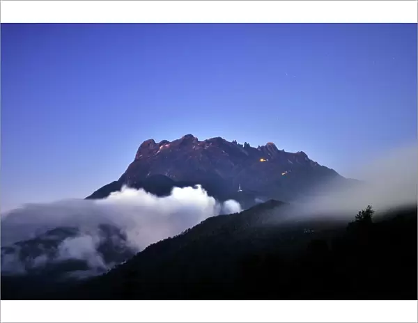 Night scenery of Mount Kinabalu in Sabah Borneo, Malaysia