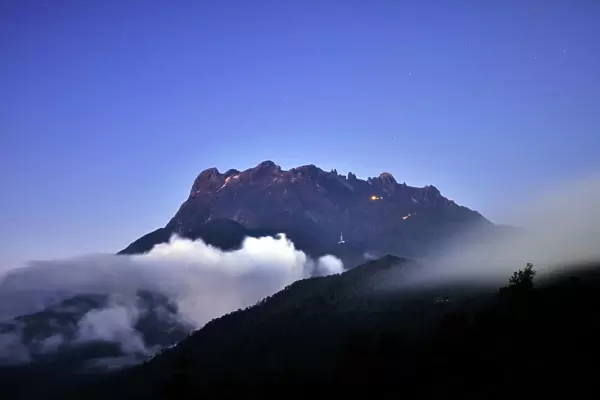 Night scenery of Mount Kinabalu in Sabah Borneo, Malaysia