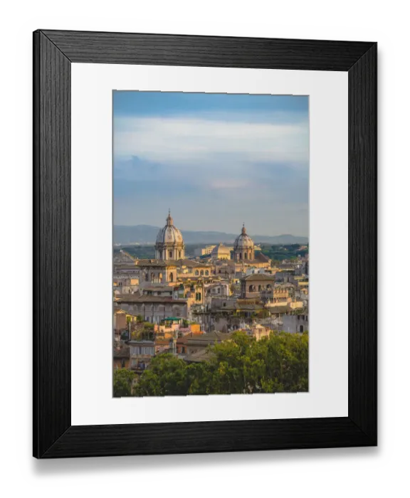 Framed Print : View of the old town and cupolas at sunset. Rome, Italy Framed Print : View of the old town and cupolas at sunset. Rome, Italy
