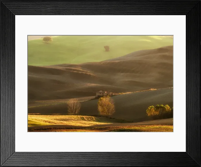 Framed Print : Glowing Autumn light on Val D Orcia hills Framed Print : Glowing Autumn light on Val D Orcia hills