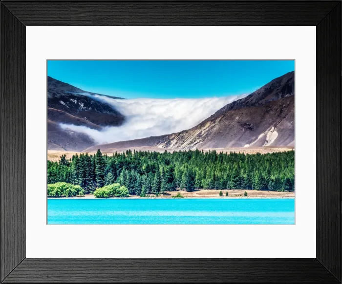 Framed Print : A cloud bank settles in on the mountains above Lake Tekapo, New Zealand Framed Print : A cloud bank settles in on the mountains above Lake Tekapo, New Zealand