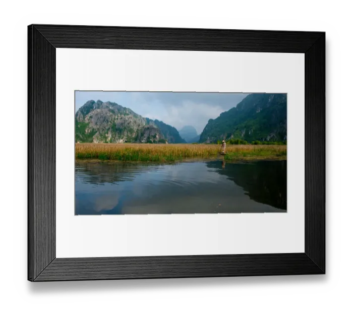 Framed Print : Vietnam - Van Long lagoon landscape Framed Print : Vietnam - Van Long lagoon landscape
