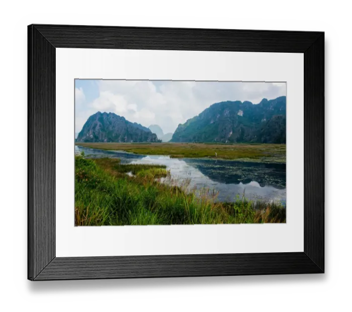 Framed Print : Vietnam - Van Long lagoon landscape image Framed Print : Vietnam - Van Long lagoon landscape image