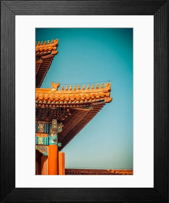Framed Print : detail of roof of the hall of supreme harmony, forbidden city Framed Print : detail of roof of the hall of supreme harmony, forbidden city