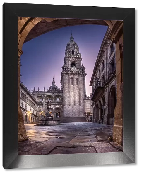 Cathedral of Santiago de Compostela from Plaza de las Platerias, Spain