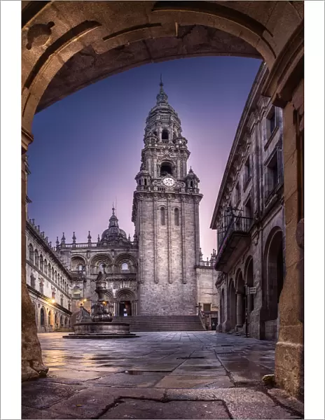 Cathedral of Santiago de Compostela from Plaza de las Platerias, Spain