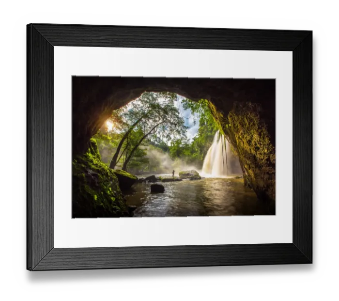Framed Print : Amazing beautiful waterfalls in deep forest at Haew Suwat Waterfall in Khao Yai National Park, Thailand Framed Print : Amazing beautiful waterfalls in deep forest at Haew Suwat Waterfall in Khao Yai National Park, Thailand