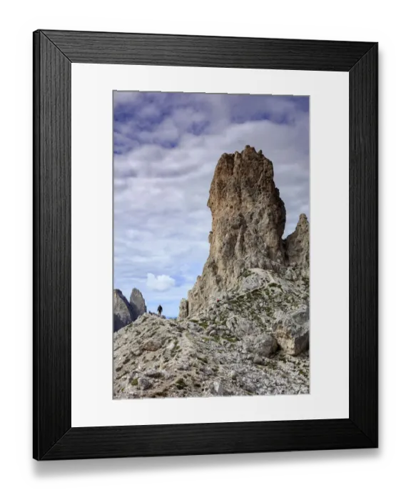 Framed Print : Tourists walking in Gardena pass Framed Print : Tourists walking in Gardena pass
