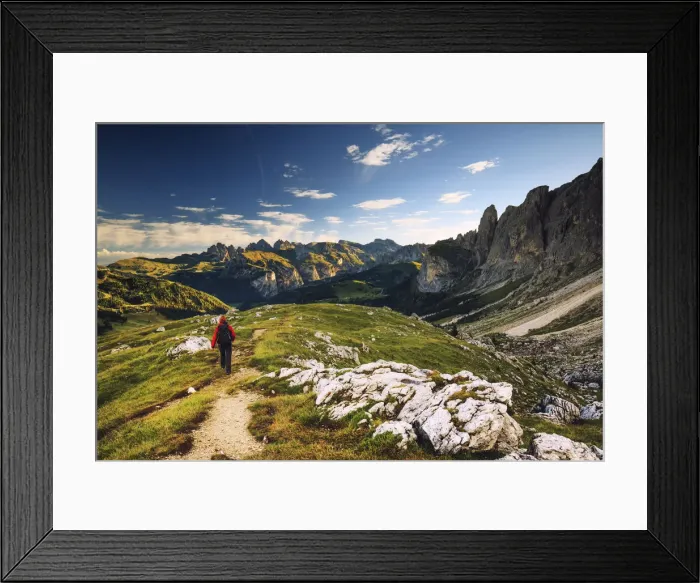 Framed Print : Mountain trekking, Dolomites Framed Print : Mountain trekking, Dolomites