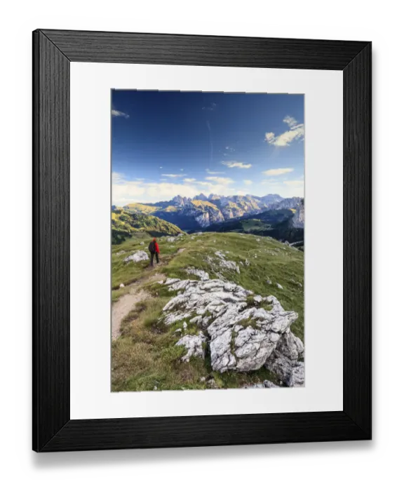 Framed Print : Mountain trekking, Dolomites