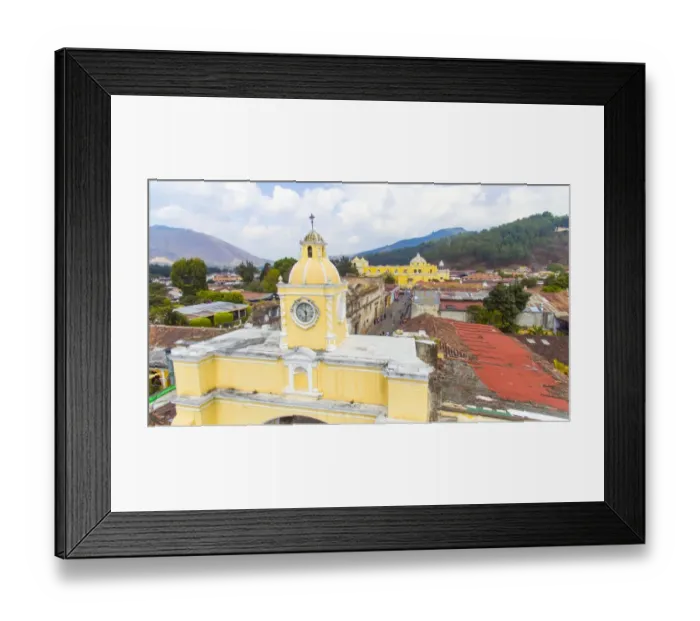 Framed Print : Arco de Santa Catalina (Santa Catalina Arch) in Antigua Guatemala, High angle view