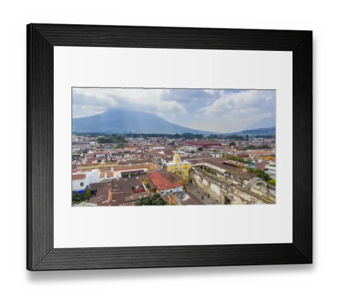 Framed Print : Arco de Santa Catalina (Santa Catalina Arch) and Antigua City in Guatemala, High angle view Framed Print : Arco de Santa Catalina (Santa Catalina Arch) and Antigua City in Guatemala, High angle view