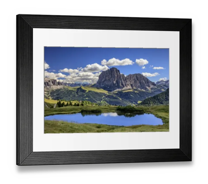 Framed Print : Sassolungo mountain and Gardena valley Framed Print : Sassolungo mountain and Gardena valley