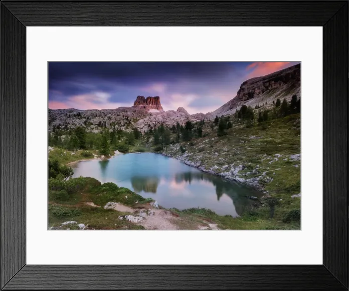 Framed Print : Lagazuoi reflecting in a pond Framed Print : Lagazuoi reflecting in a pond