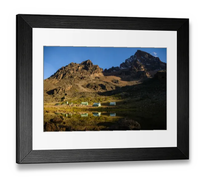 Framed Print : Camping at the Base of Mawenzi Peak