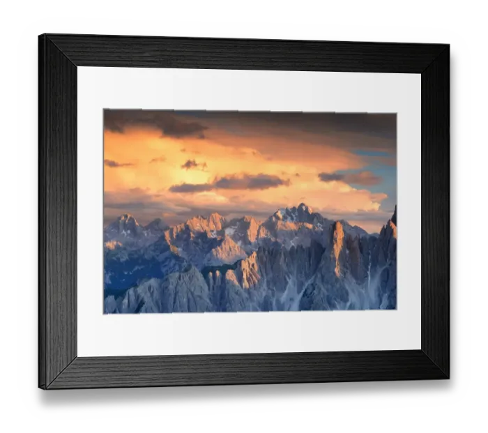 Framed Print : Sunset over the Dolomites Framed Print : Sunset over the Dolomites