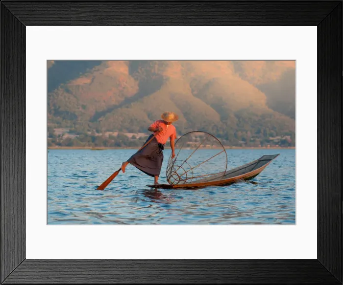 Framed Print : Fisherman at inle lake Framed Print : Fisherman at inle lake