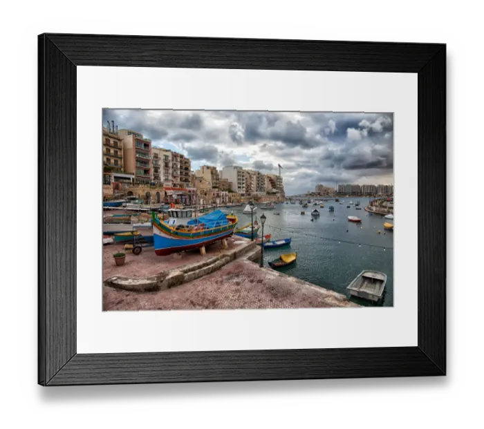 Framed Print : Saint Julians Marina Framed Print : Saint Julians Marina