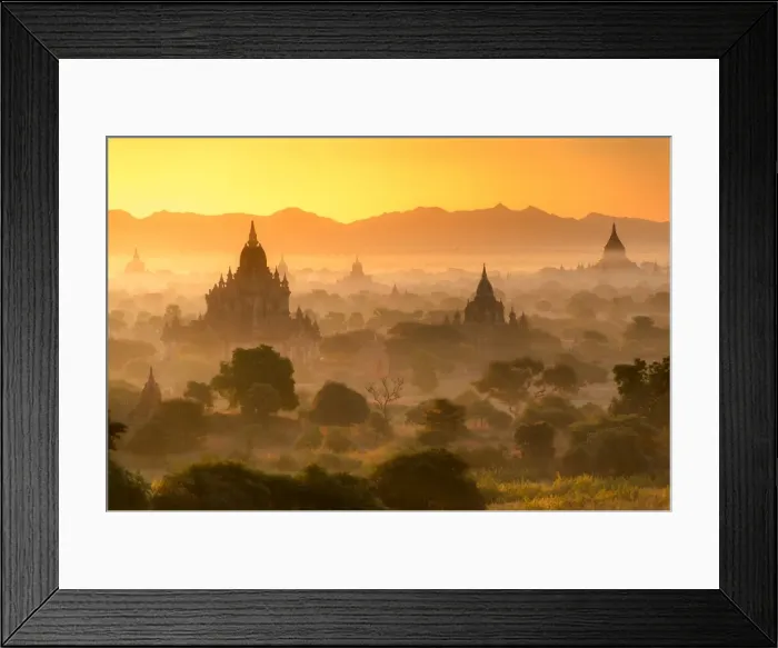 Framed Print : Bagan Temple in sunrise