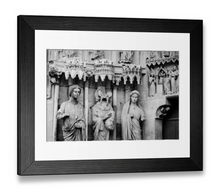 Framed Print : Statue on Notre-Dame de Reims, Reims Cathedral Framed Print : Statue on Notre-Dame de Reims, Reims Cathedral
