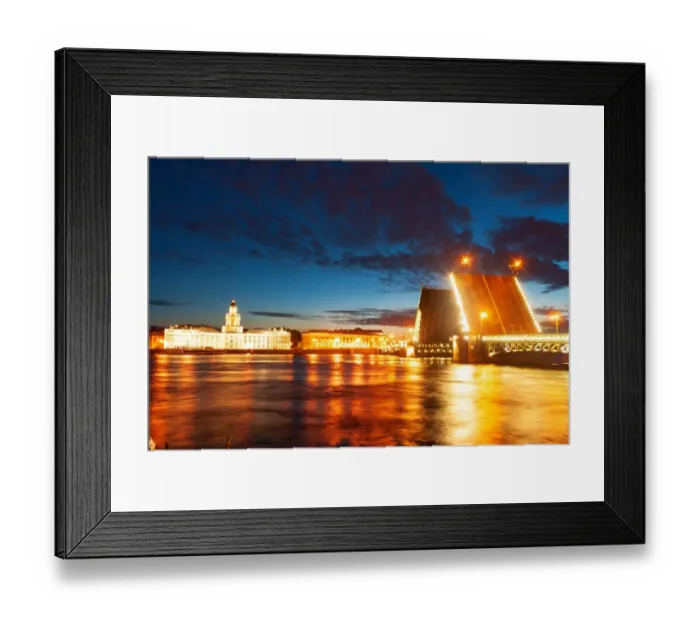 Framed Print : Russia, Saint-Petersburg, Dvortsoviy bridge on Neva river Framed Print : Russia, Saint-Petersburg, Dvortsoviy bridge on Neva river
