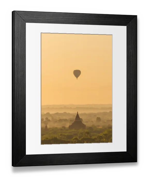 Framed Print : A balloon flying over Bagan, Myanmar Framed Print : A balloon flying over Bagan, Myanmar