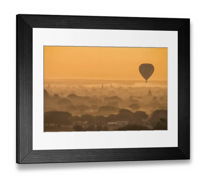 Framed Print : Balloons flying over Bagan, Myanmar