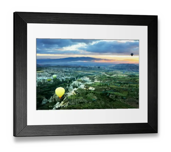 Framed Print : Hot air balloon trip in the morning in Cappadocia Framed Print : Hot air balloon trip in the morning in Cappadocia