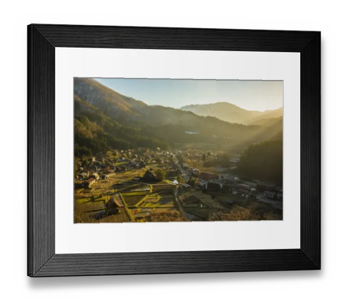 Framed Print : Shirakawa Go (Shirakawa-go) Beautiful Panorama Aerial View of The Historic Village Framed Print : Shirakawa Go (Shirakawa-go) Beautiful Panorama Aerial View of The Historic Village