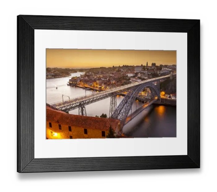 Framed Print : General view of Douro river and city of Oporto al sunset. Porto (Oporto), Portugal Framed Print : General view of Douro river and city of Oporto al sunset. Porto (Oporto), Portugal