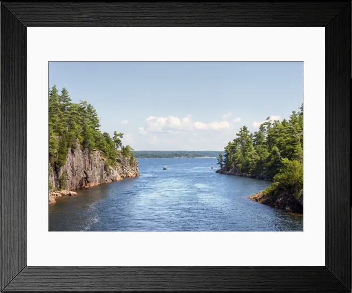 Framed Print : Boat & play in rocky pass Framed Print : Boat & play in rocky pass