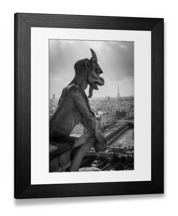 Framed Print : Gargoyle overlooking Paris Framed Print : Gargoyle overlooking Paris