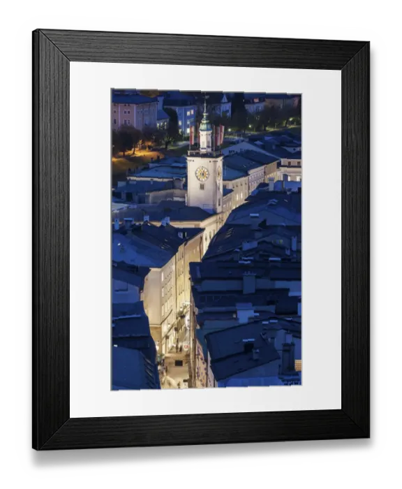 Framed Print : Austria, Salzburg, Town hall at night Framed Print : Austria, Salzburg, Town hall at night