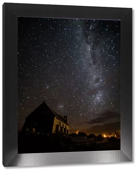 Milky Way and Magellanic Clouds above Church