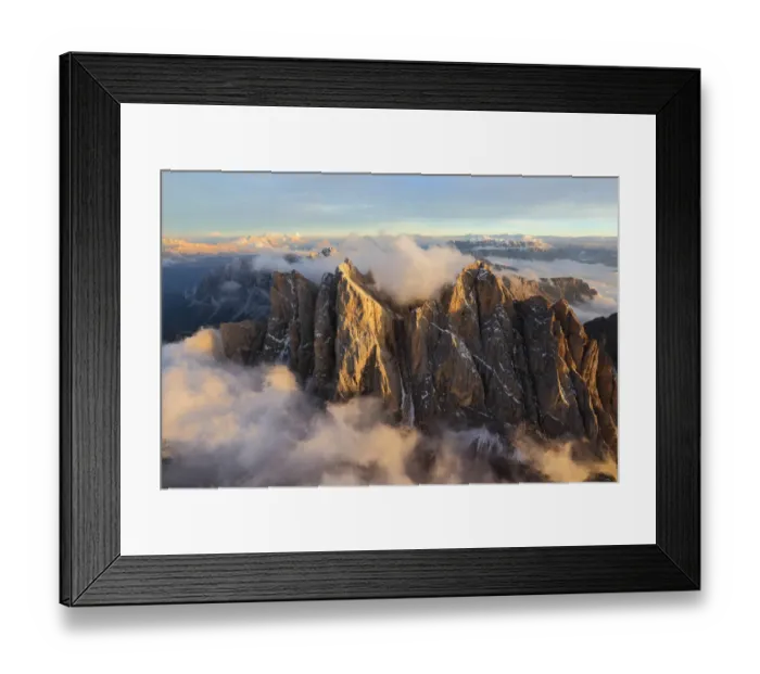 Framed Print : Aerial view of Odle Dolomites Italy Framed Print : Aerial view of Odle Dolomites Italy