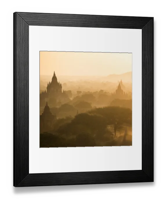 Framed Print : Bagan temple landscape on sunrise. Burma