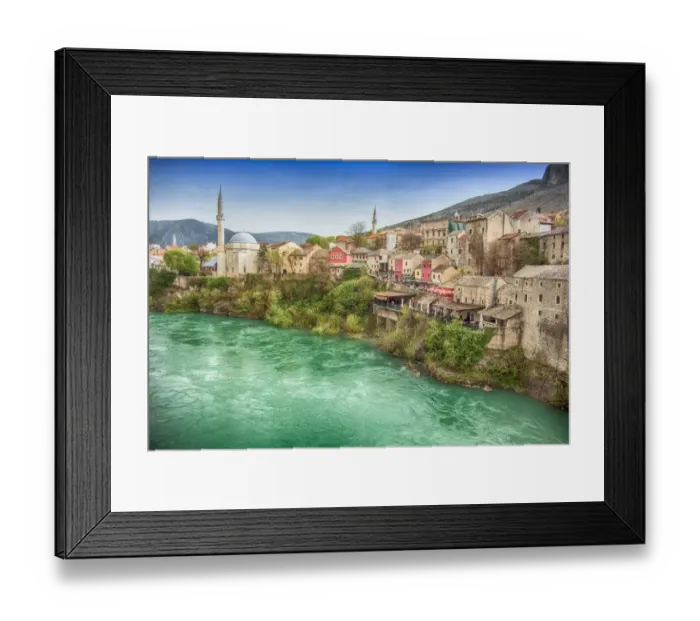 Framed Print : Dubrovnik old town over water