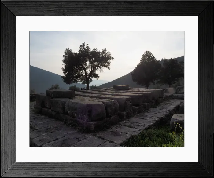 Framed Print : Twilight on Delphi Archaeological Site, Greece