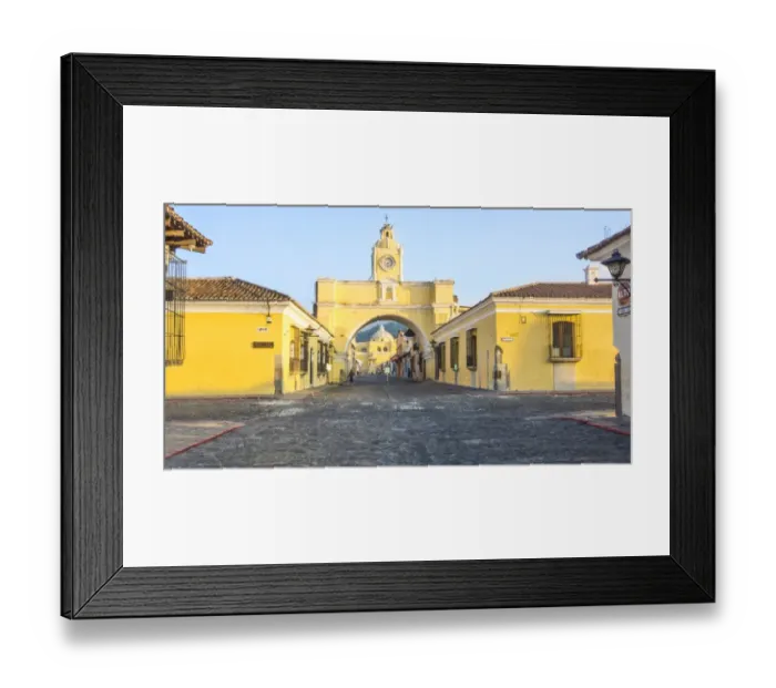 Framed Print : Santa Catalina Arch in Antigua Downtown District Framed Print : Santa Catalina Arch in Antigua Downtown District