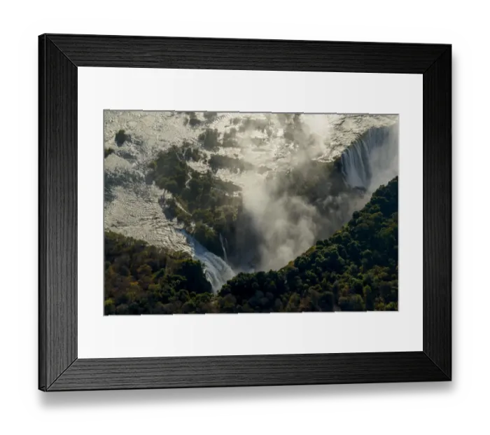 Framed Print : Aerial view of Zambezi River and Victoria Falls. Livingstone. Zambia Framed Print : Aerial view of Zambezi River and Victoria Falls. Livingstone. Zambia