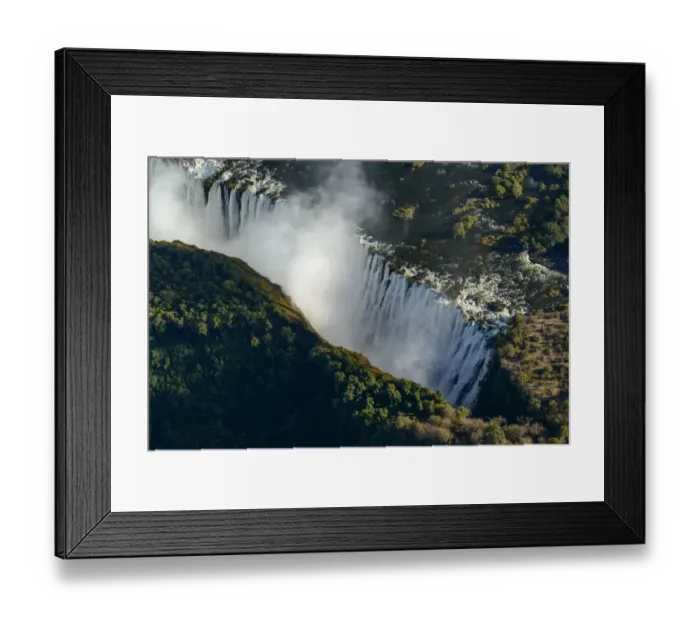 Framed Print : Aerial view of Zambezi River and Victoria Falls. Livingstone. Zambia Framed Print : Aerial view of Zambezi River and Victoria Falls. Livingstone. Zambia