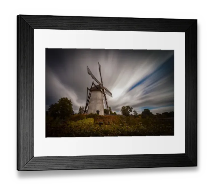 Framed Print : Holland old windmill with clouds, long exposure Framed Print : Holland old windmill with clouds, long exposure