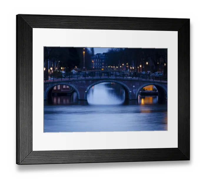 Framed Print : A Canal Bridge in the Capital City of Amsterdam, Netherlands
