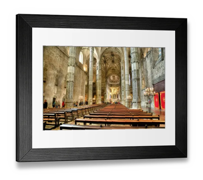 Framed Print : Nave of the Mosteiro dos JerAonimos, Lisbon, Portugal